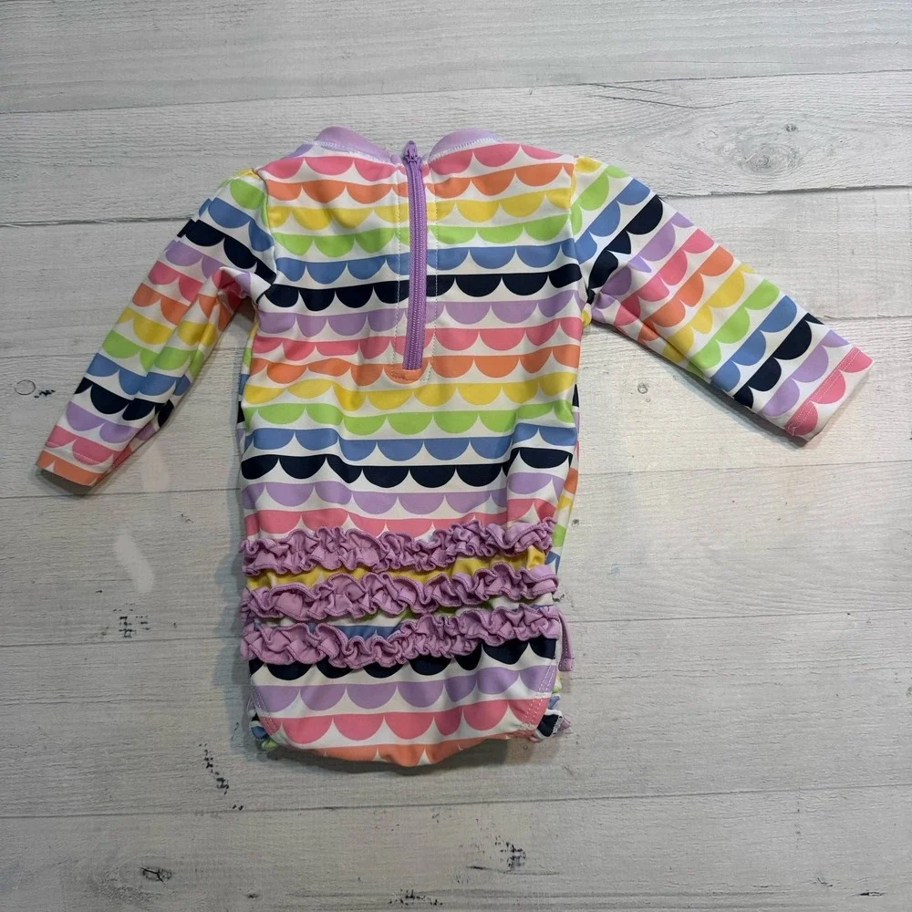Rufflebutts girls rainbow one‎ piece swim suit 3-6 months
